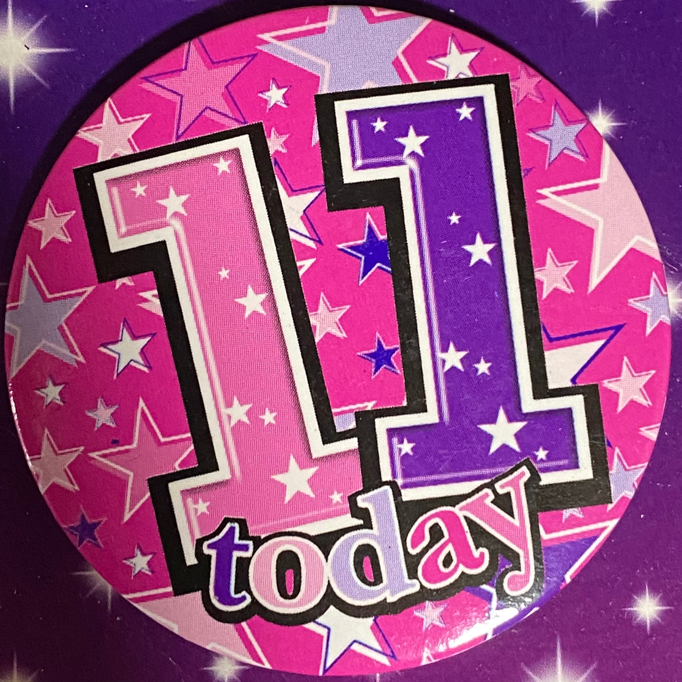 11 Today Pink Stars Badge
