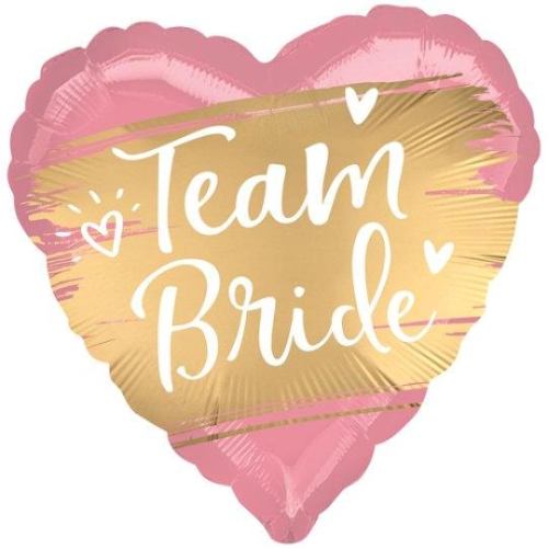Team Bride Pink & Gold Heart Balloon