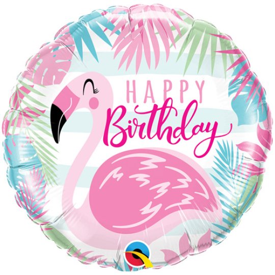 Birthday Pink Flamingo Balloon