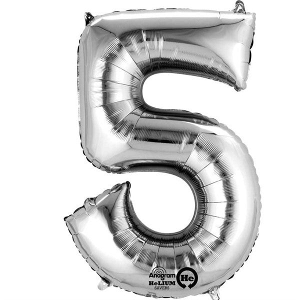 Number Balloon - 5 - Silver