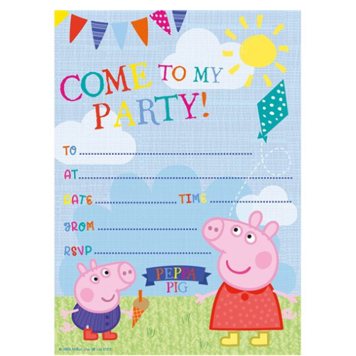 Peppa Pig Invites - Party Invitation Cards