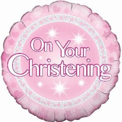 Christening Girl Holographic Balloon