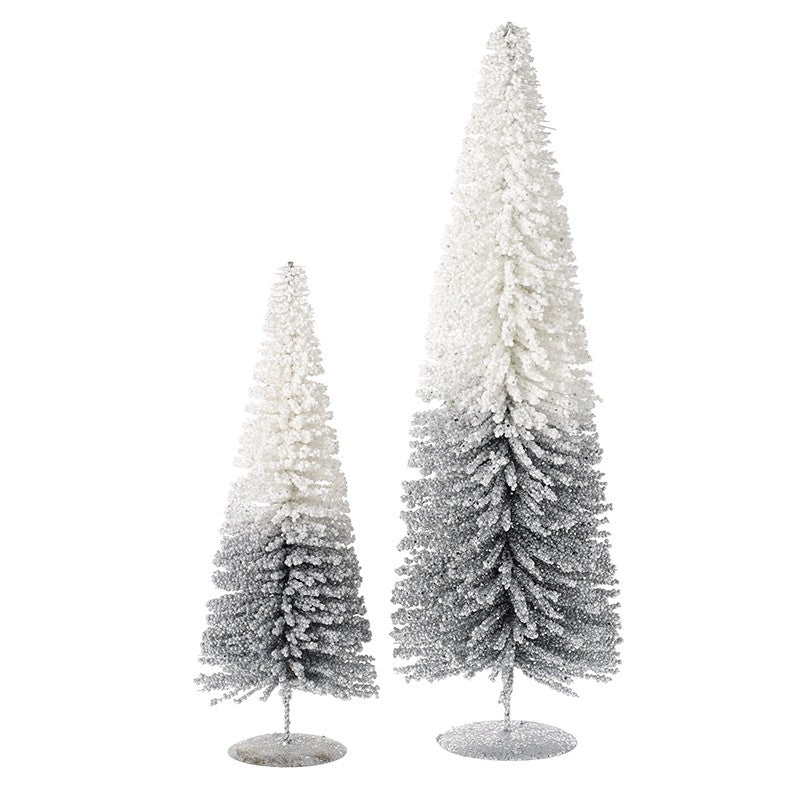 White & Silver Glitter Trees