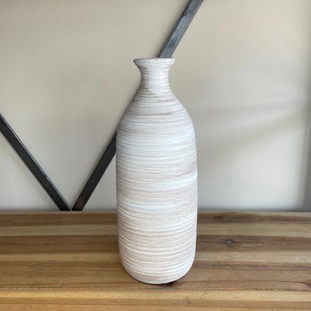 Ribbed Stoneware Vase