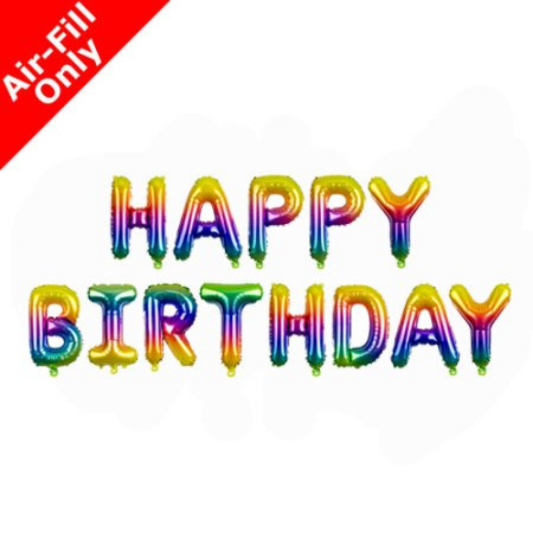 Rainbow Happy Birthday Balloon Banner