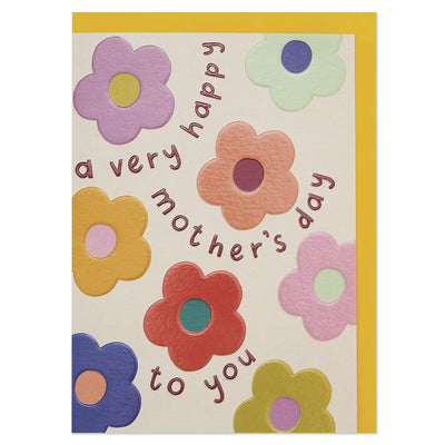 Colourful, Floral and Retro Inspired Mother's Day Card