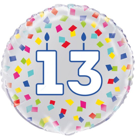 13th Birthday Confetti Balloon