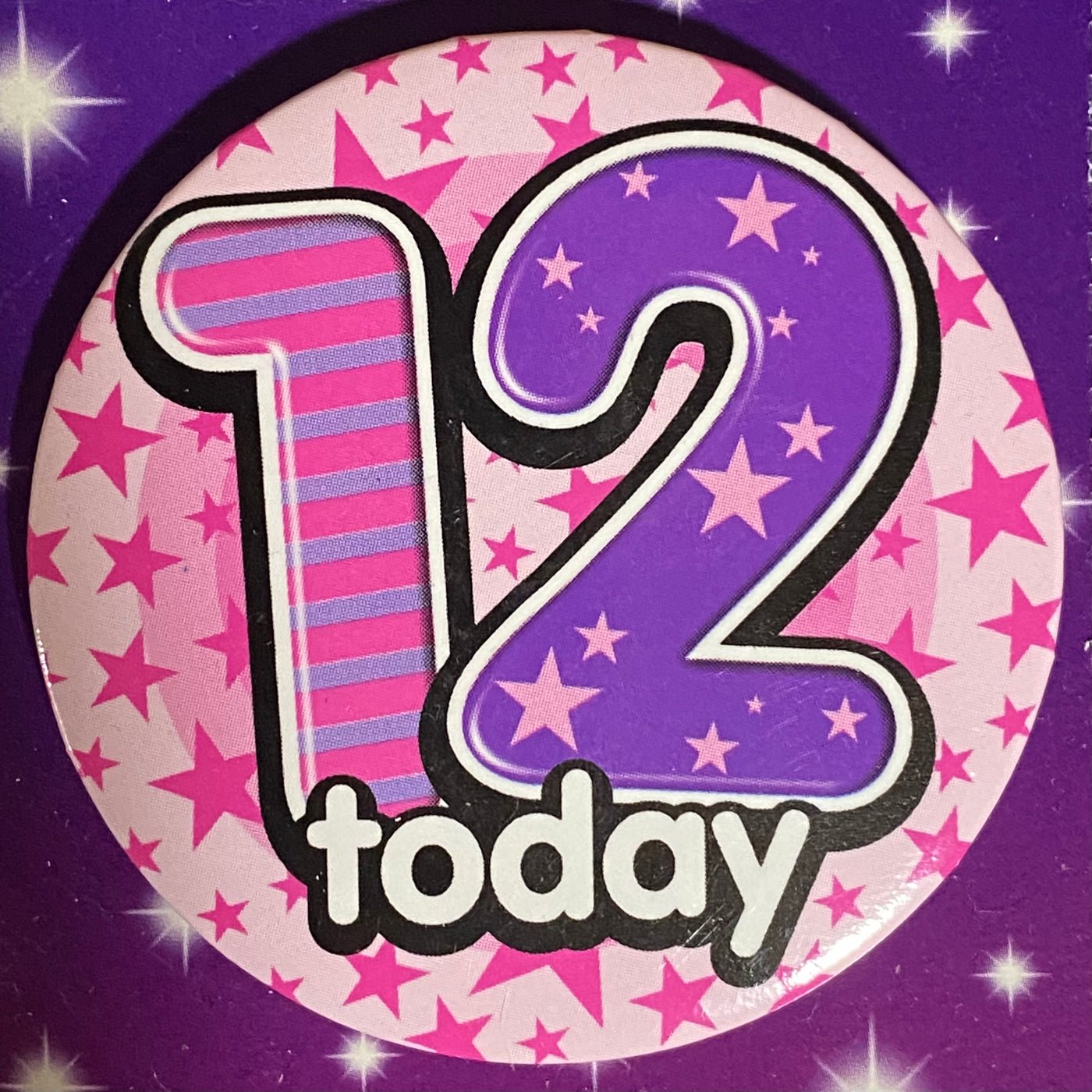 12 Today Pink Stars Badge