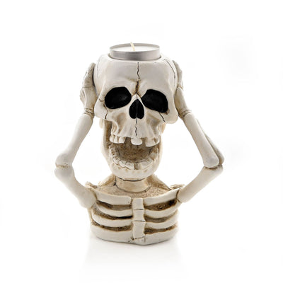 White Skeleton Tea Light Holder