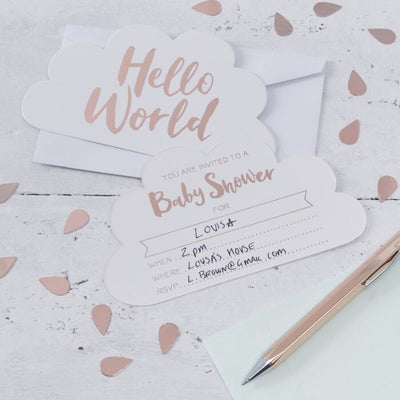 Hello World Baby Shower Invites