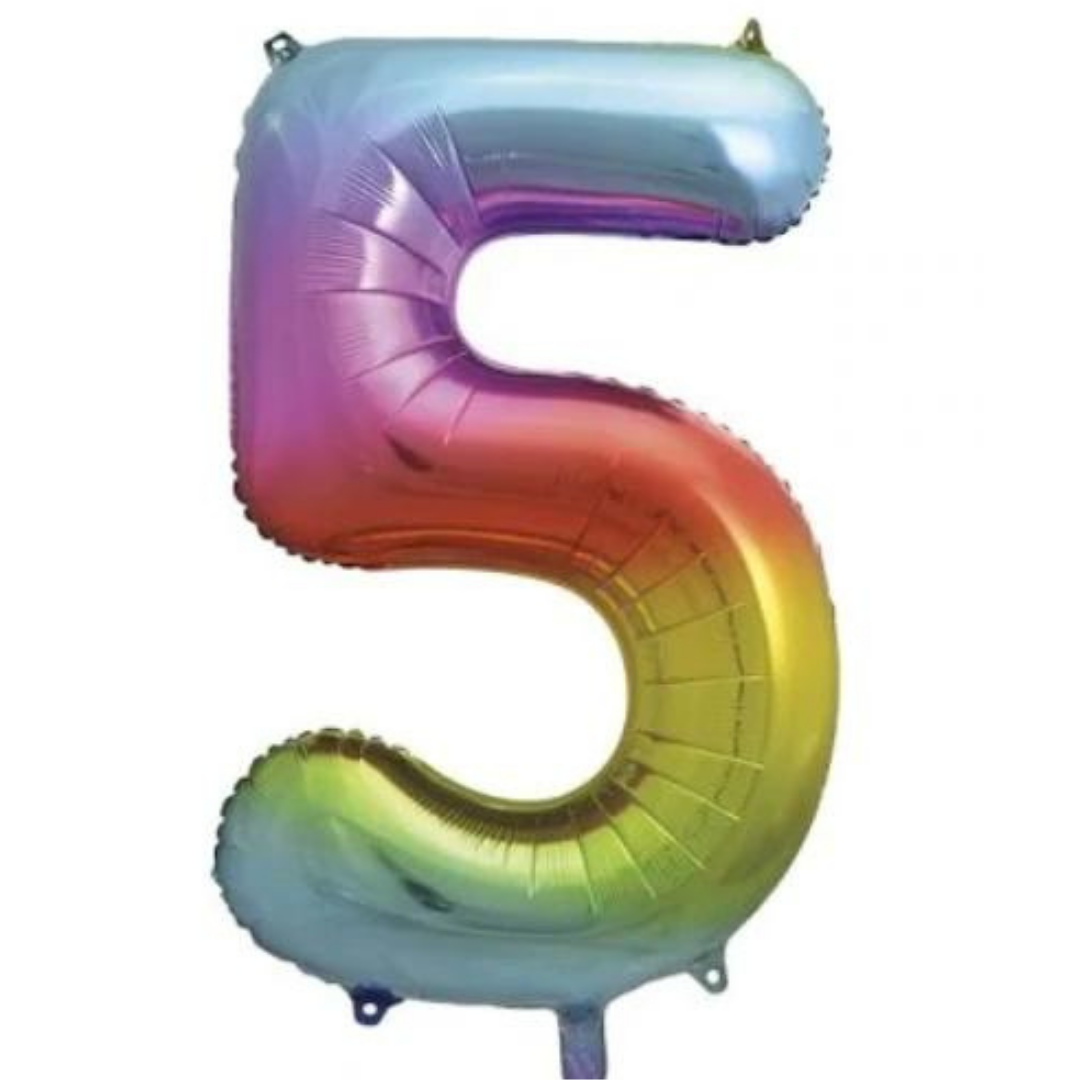 Number Balloon - 5 - Rainbow