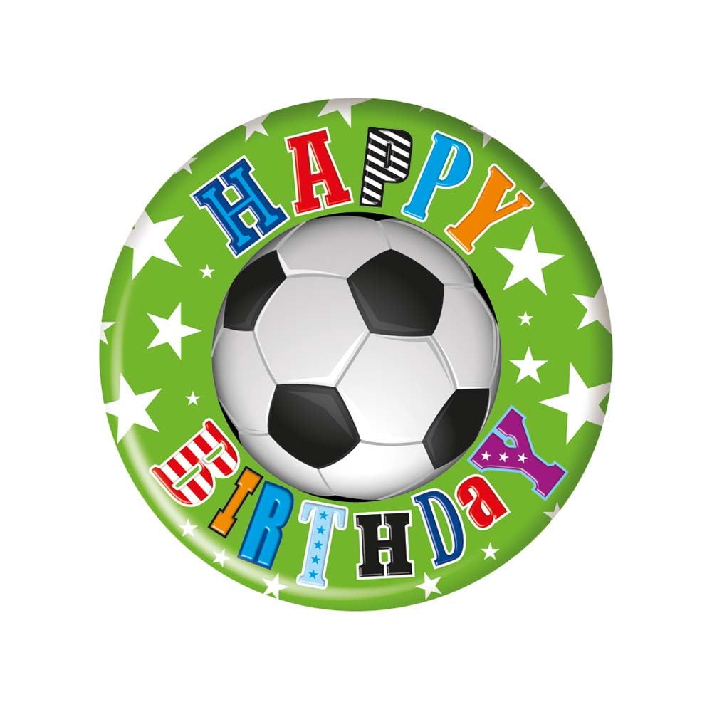 Large Football Happy Birthday Badge