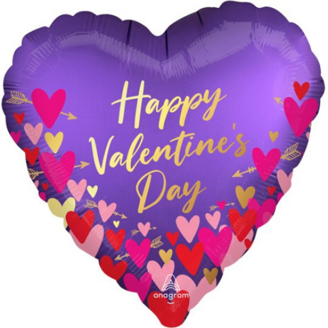 Valentine's Day Hearts & Arrows Satin Balloon