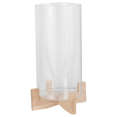 Glass Church Wooden Candle Holder