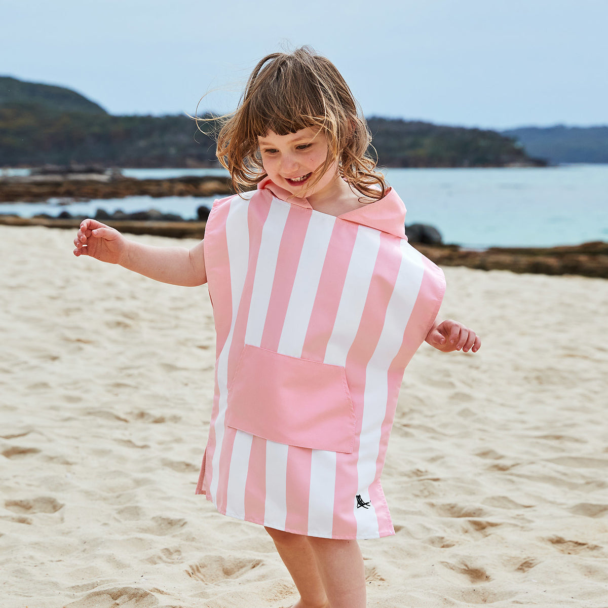 Quick Dry Kids Hooded Towel/Poncho - Malibu Pink - Dock & Bay