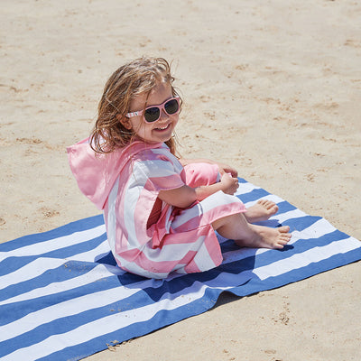 Quick Dry Kids Hooded Towel/Poncho - Malibu Pink - Dock & Bay