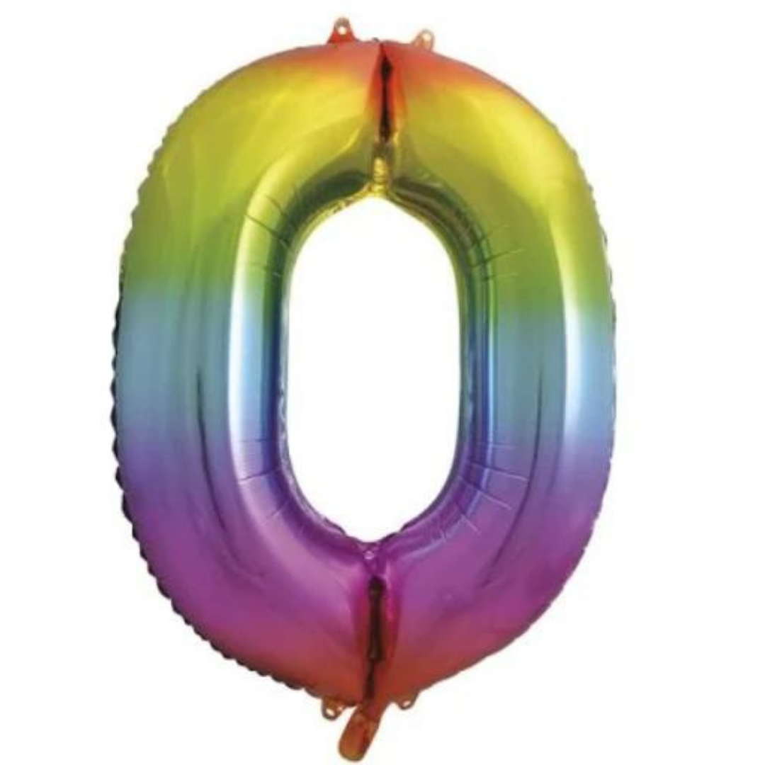 Number Balloon - 0 - Rainbow