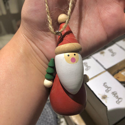 Wooden Santa Decoration