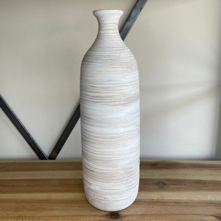 Ribbed Stoneware Vase