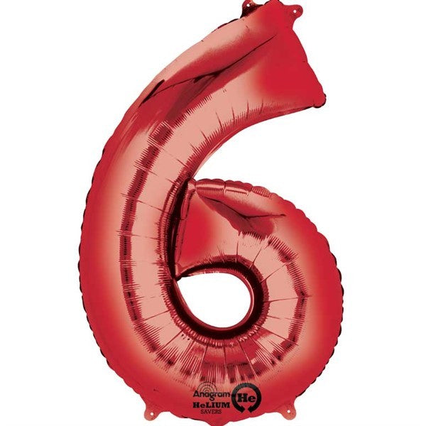 Number Balloon - 6 - Red