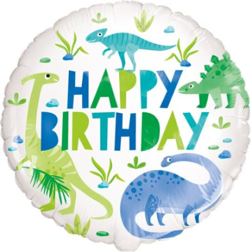 Blue & Green Dinosaur Birthday Balloon