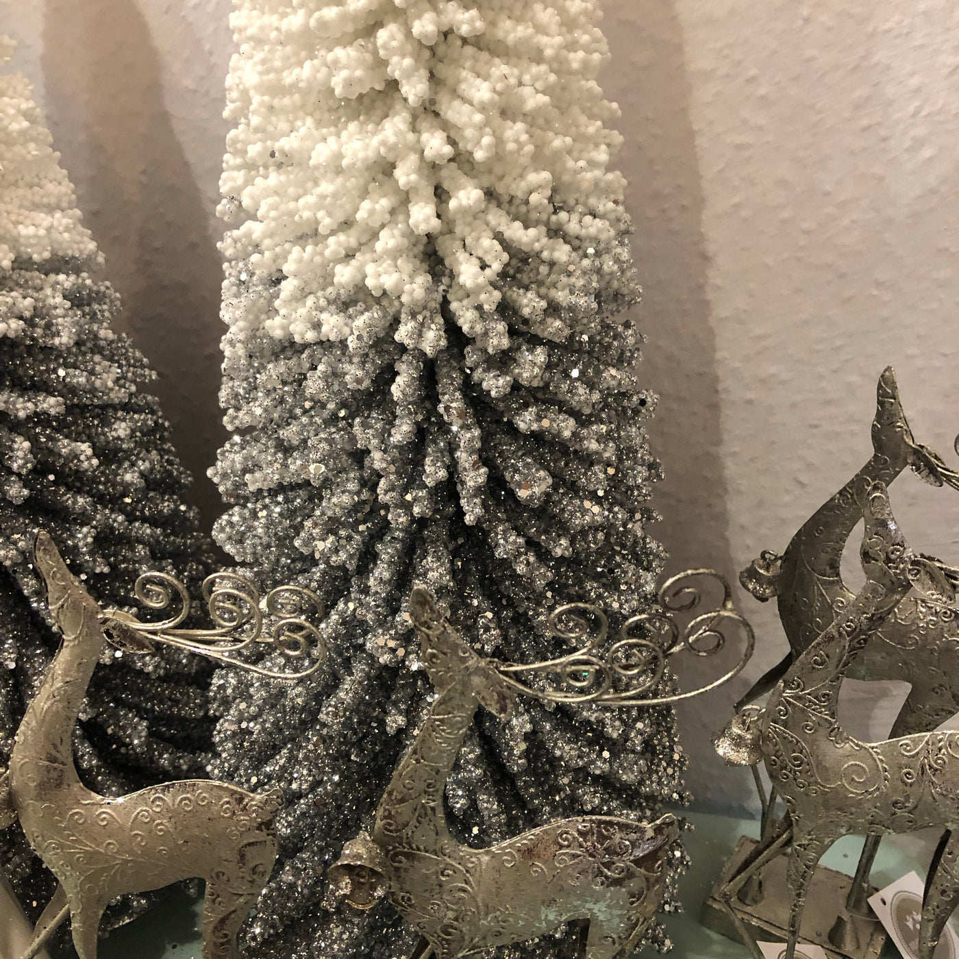 White & Silver Glitter Trees