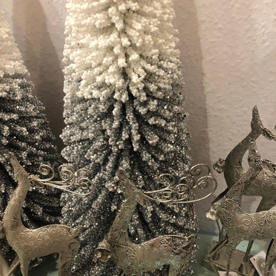 White & Silver Glitter Trees