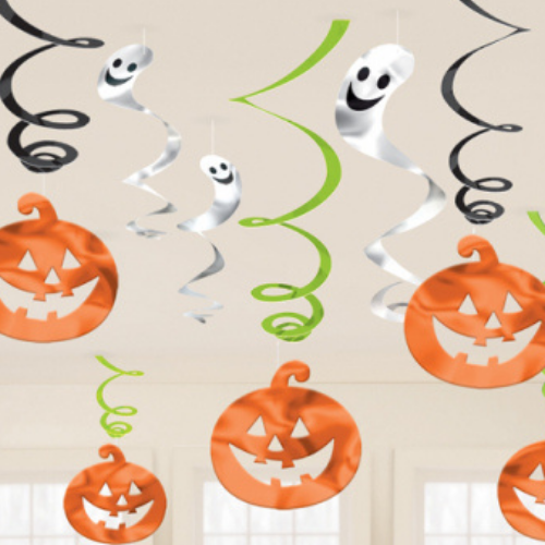 Friendly Ghost and Pumpkin Swirl Decorations