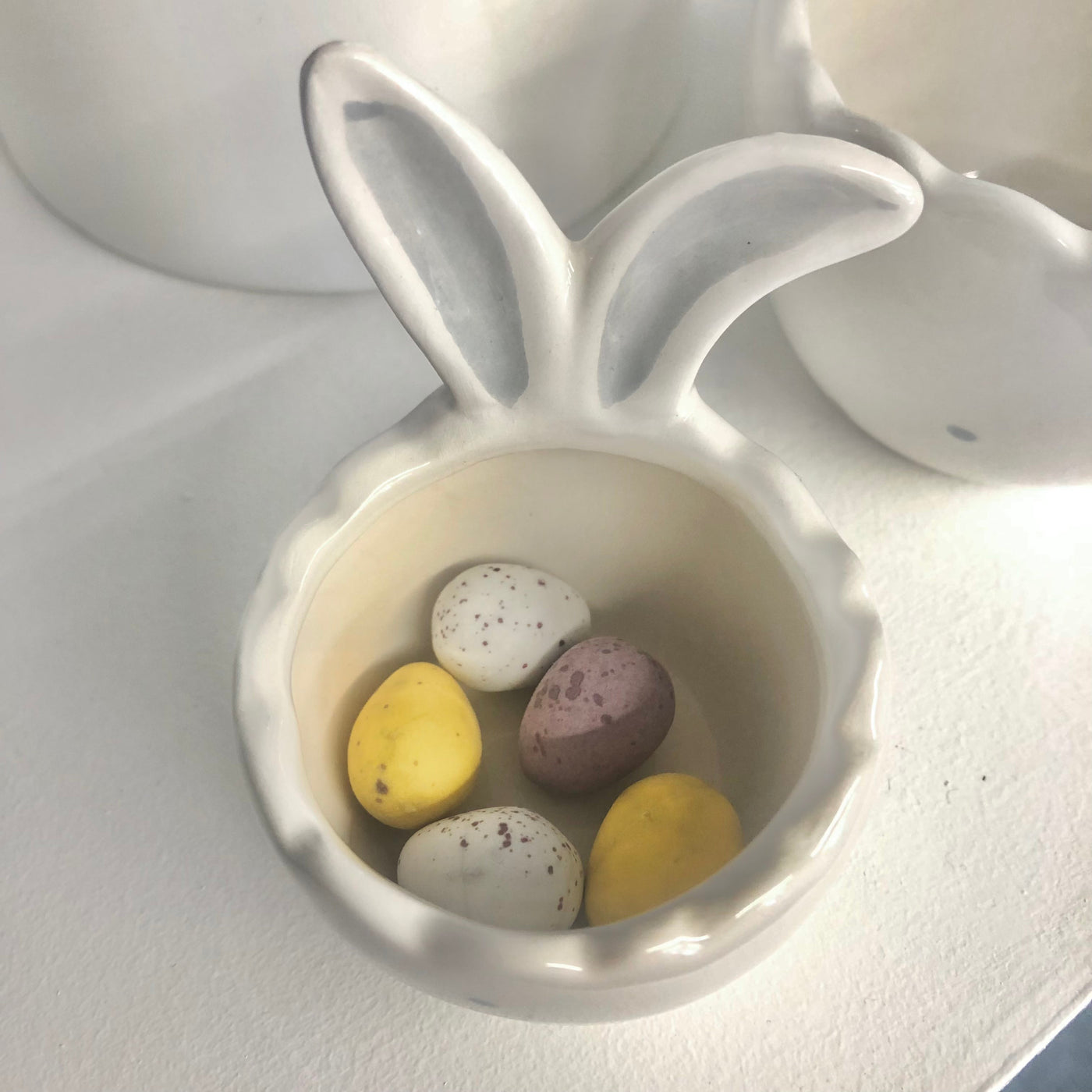 Ceramic Egg Cup with Rabbit Ears