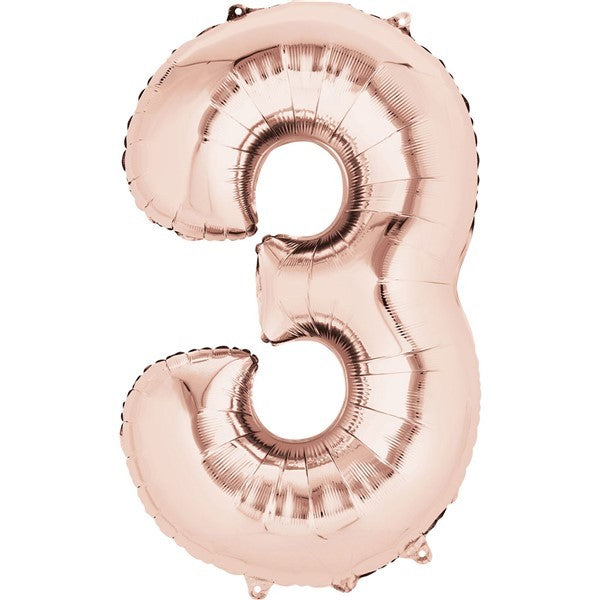 Number Balloon - 3 - Rose Gold