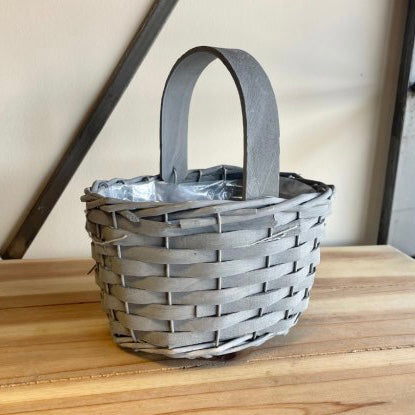 Grey Woven Wooden Trug