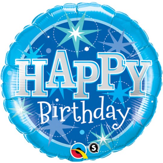 Birthday Blue Sparkle Supershape Balloon