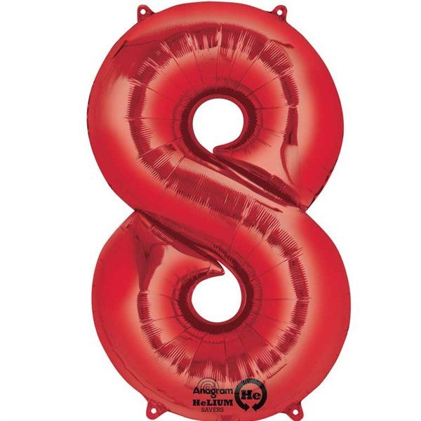 Number Balloon - 8 - Red