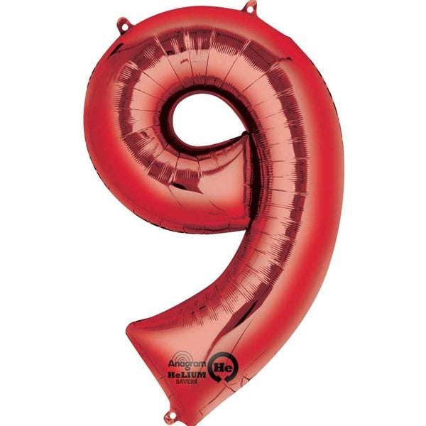 Number Balloon - 9 - Red