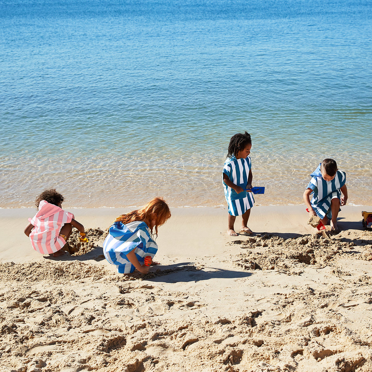 Quick Dry Kids Hooded Towel/Poncho - Malibu Pink - Dock & Bay