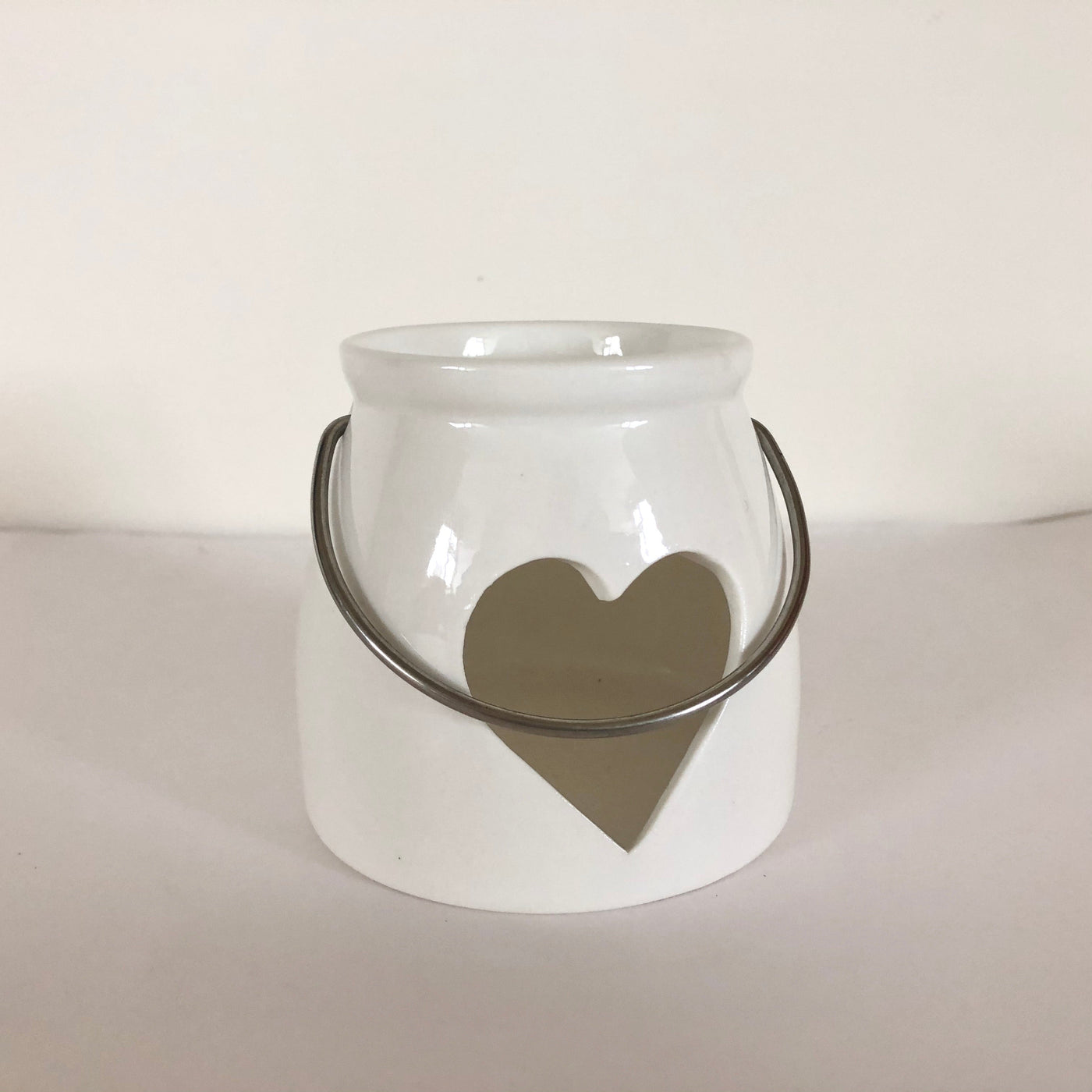 White Porcelain Heart Tea Light Holder