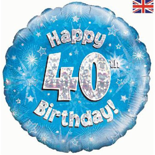40 Happy Birthday Blue Balloon