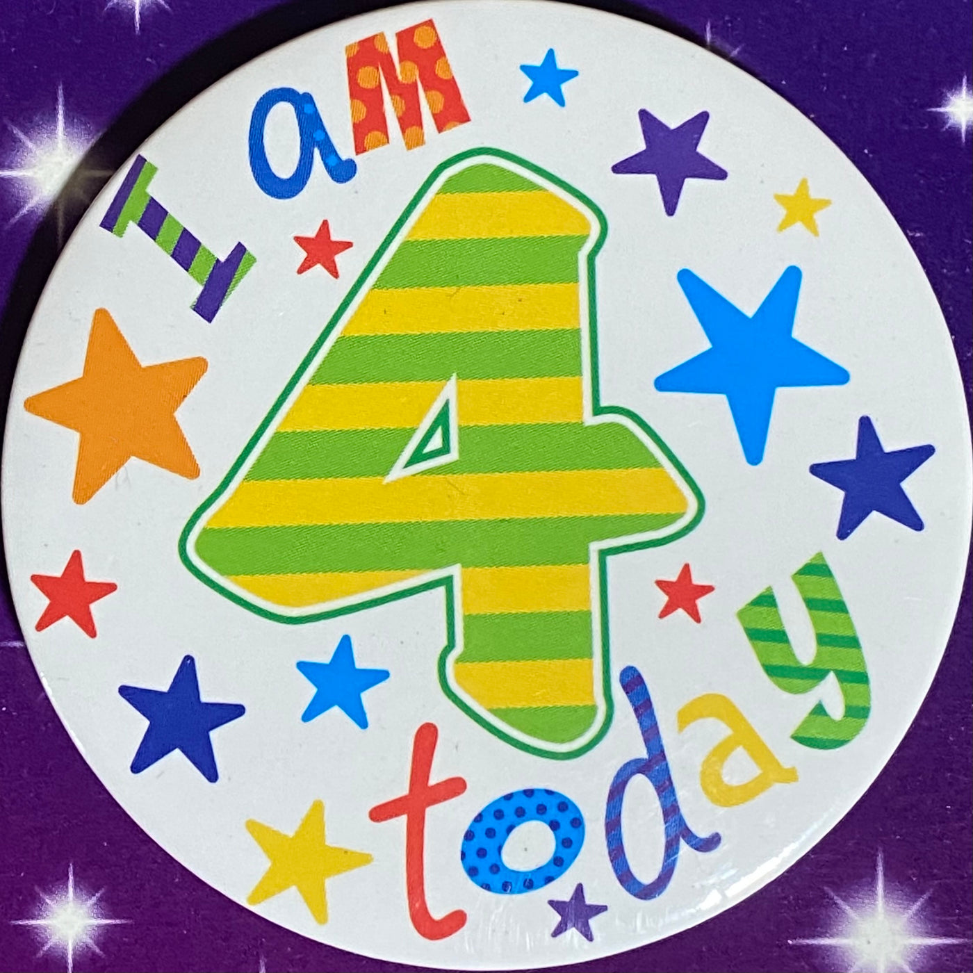 I Am 4 Today Stars & Stripes Badge