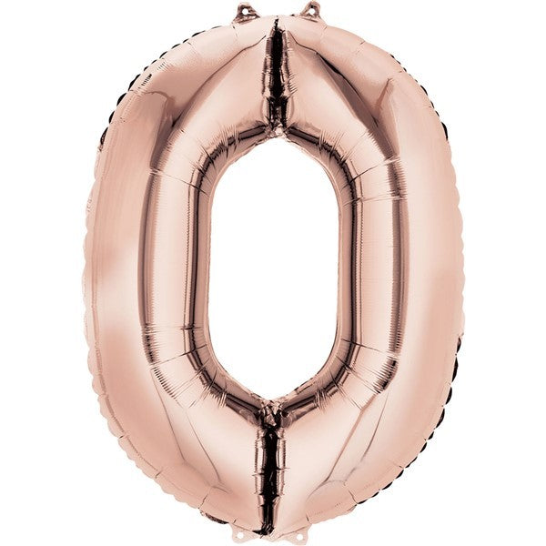 Number Balloon - 0 - Rose Gold