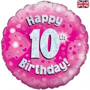 10 Happy Birthday Pink Balloon