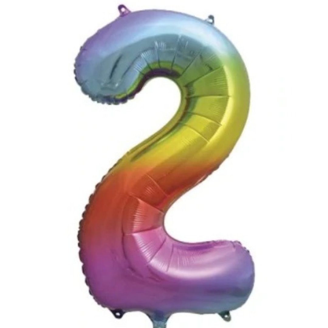 Number Balloon - 2 - Rainbow