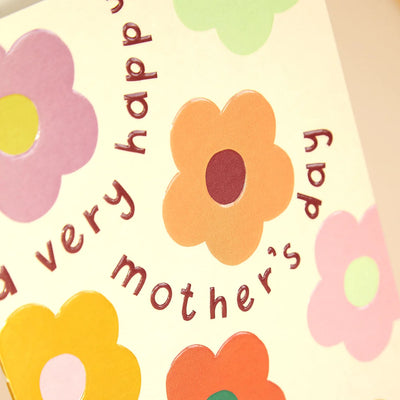 Colourful, Floral and Retro Inspired Mother's Day Card