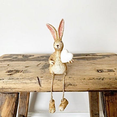 Sitting Rabbit with White Heart