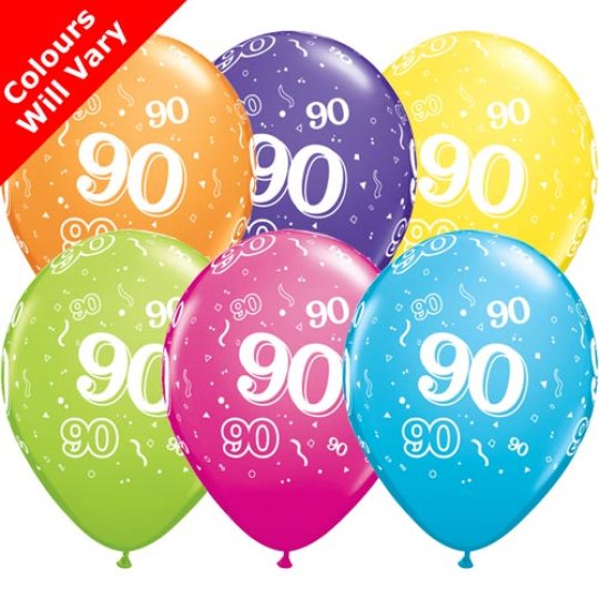 Age 90 Latex Balloon Pack