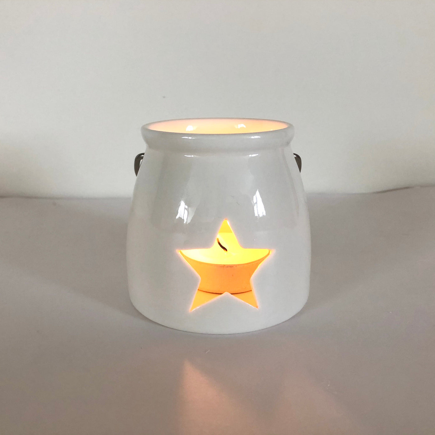 White Porcelain Star Tea Light Holder