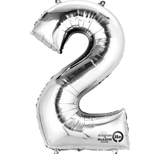 Number Balloon - 2 - Silver