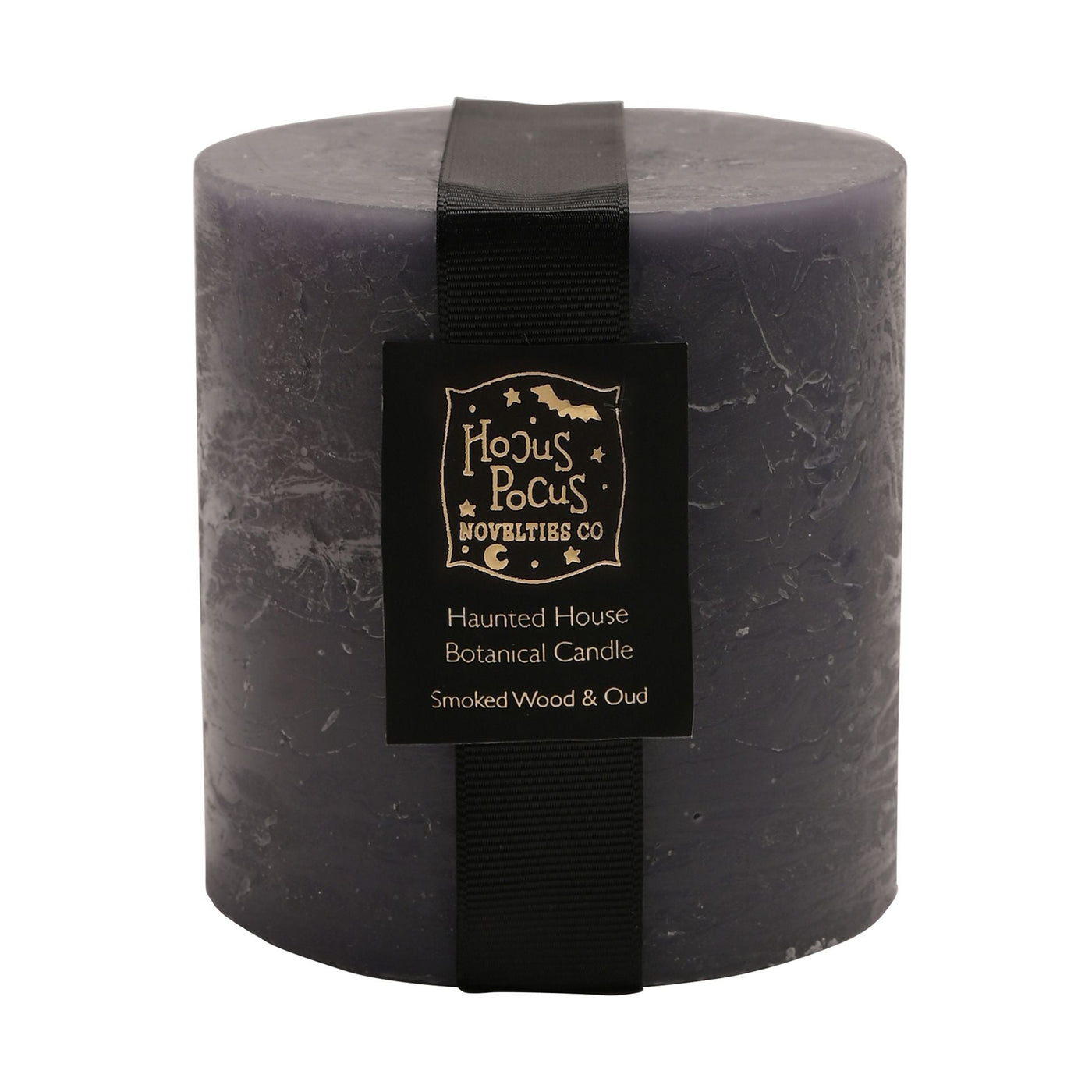 Grey Haunted House Pillar Candle