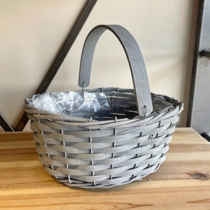 Grey Woven Wooden Trug