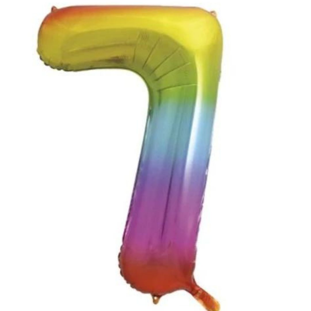 Number Balloon - 7 - Rainbow