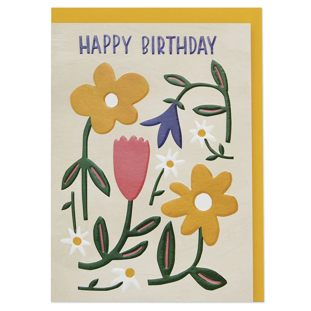 Colourful Meadow Flowers Birthday Card